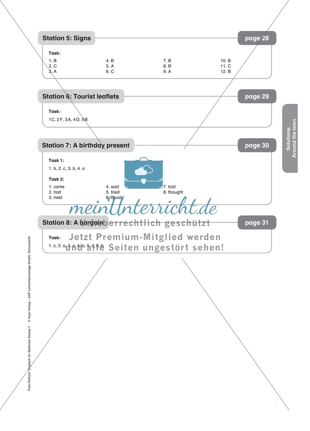 Stationenlernen in der 7. Klasse: Around the town an 8 Stationen Preview 11