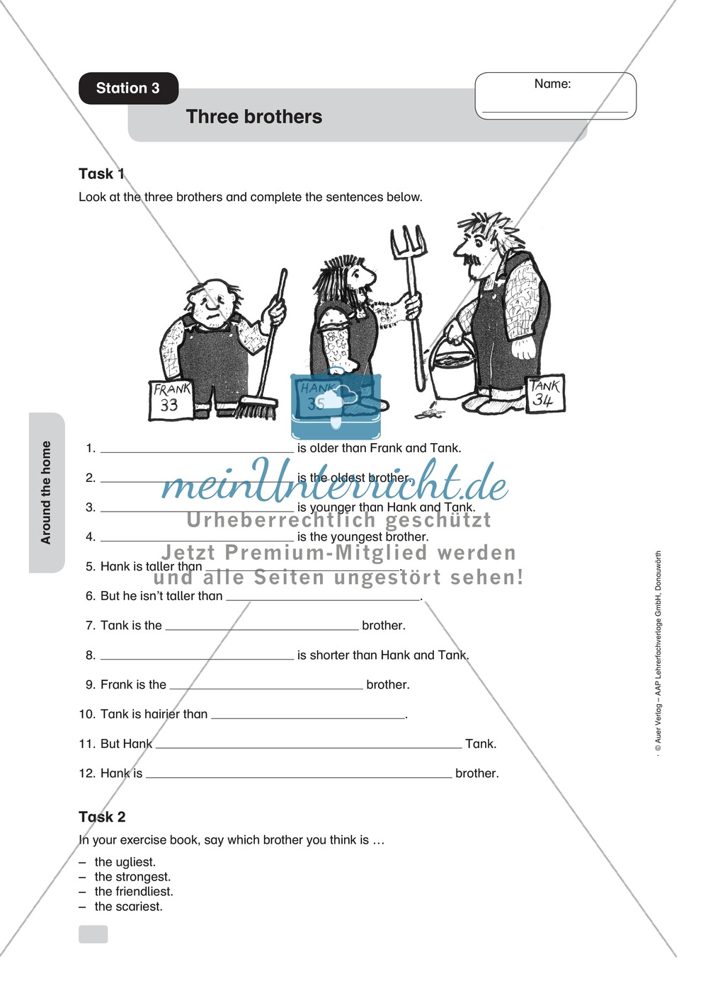 Stationenlernen in der 7. Klasse: Around the home an 6 Stationen Preview 3