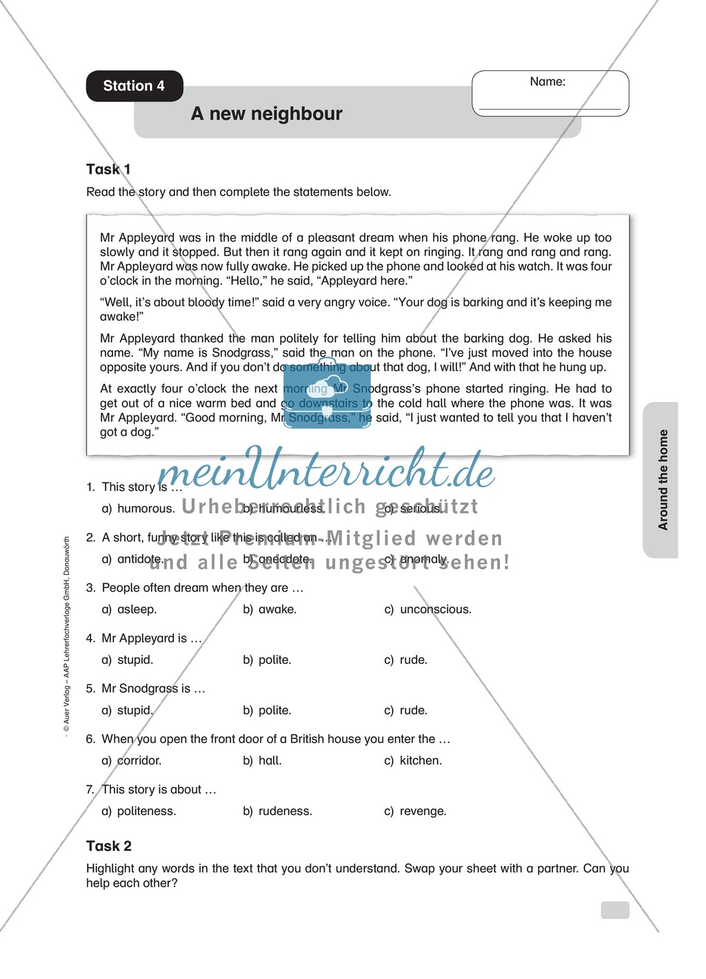 Stationenlernen in der 7. Klasse: Around the home an 6 Stationen Preview 4