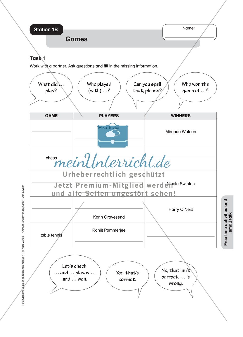 Stationenlernen in der 7. Klasse: Speaking activities an 6 Stationen Preview 2