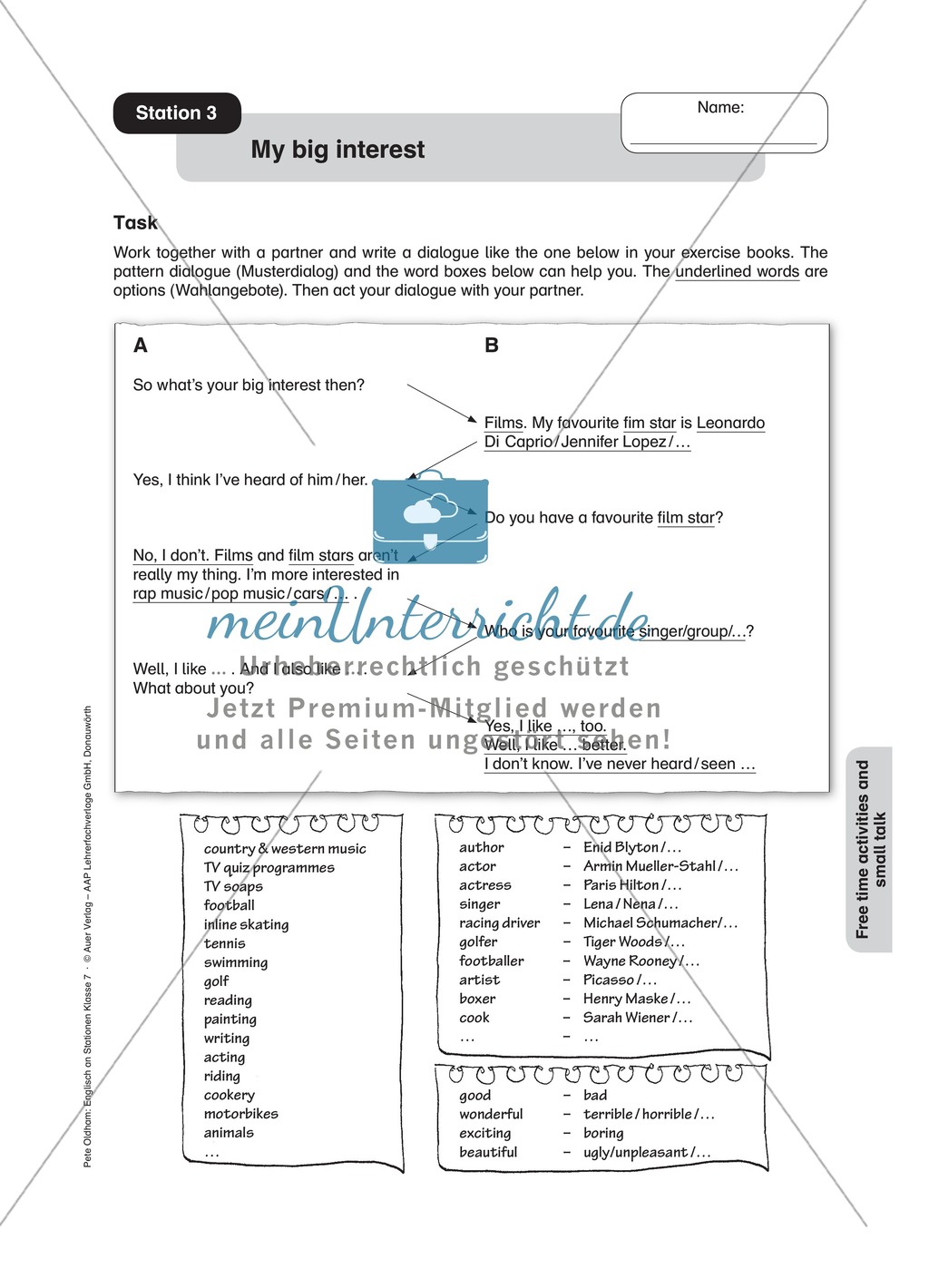 Stationenlernen in der 7. Klasse: Speaking activities an 6 Stationen Preview 4