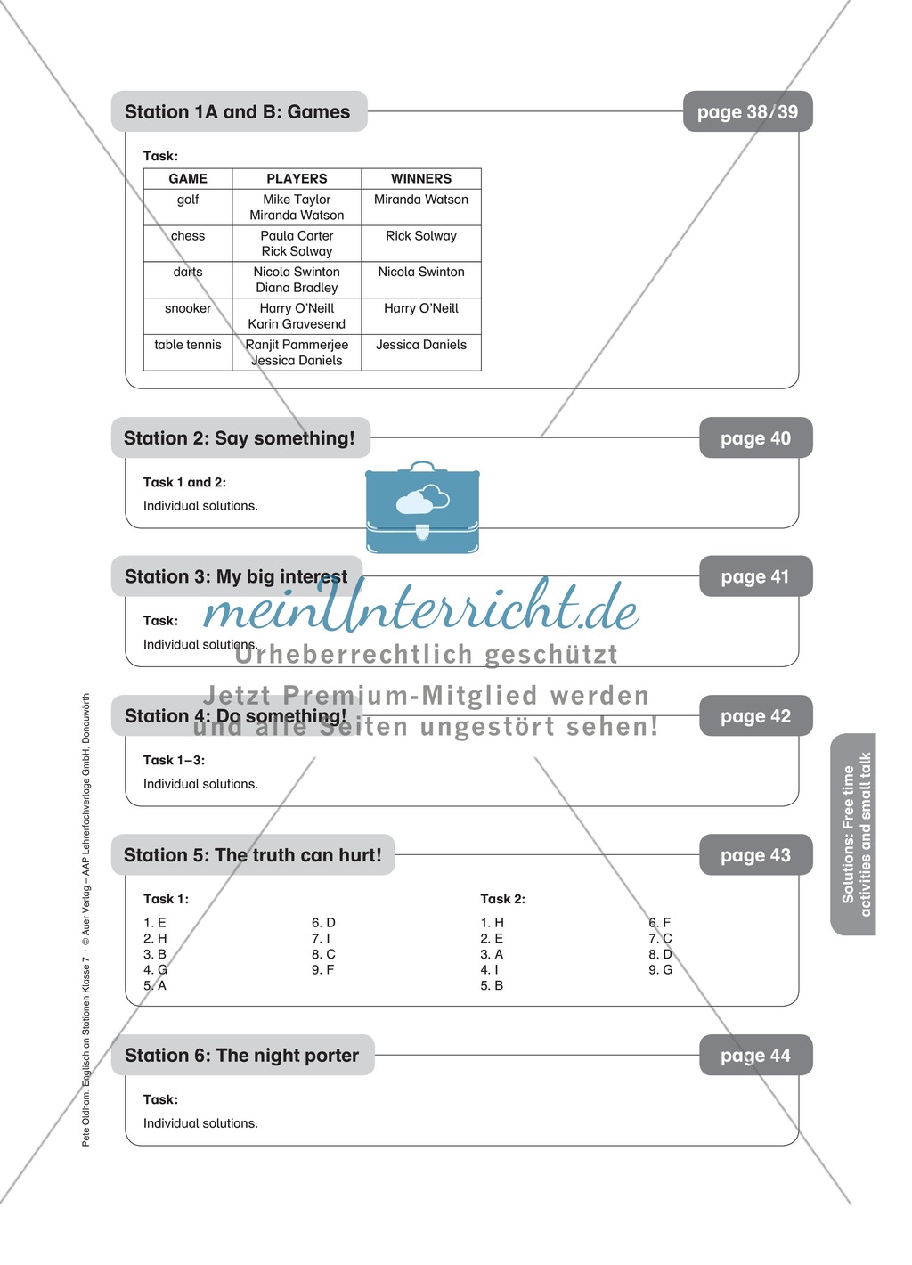 Stationenlernen in der 7. Klasse: Speaking activities an 6 Stationen Preview 8