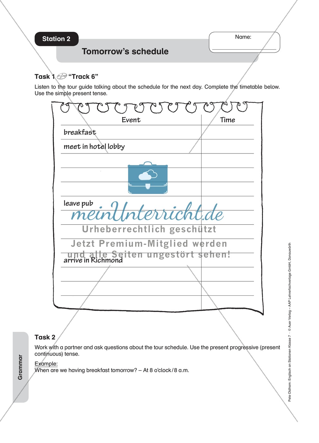 Stationenlernen in der 7. Klasse: Grammar an 8 Stationen Preview 2