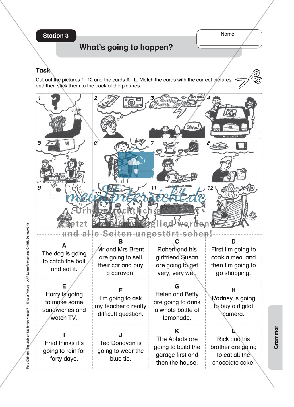 Stationenlernen in der 7. Klasse: Grammar an 8 Stationen Preview 3