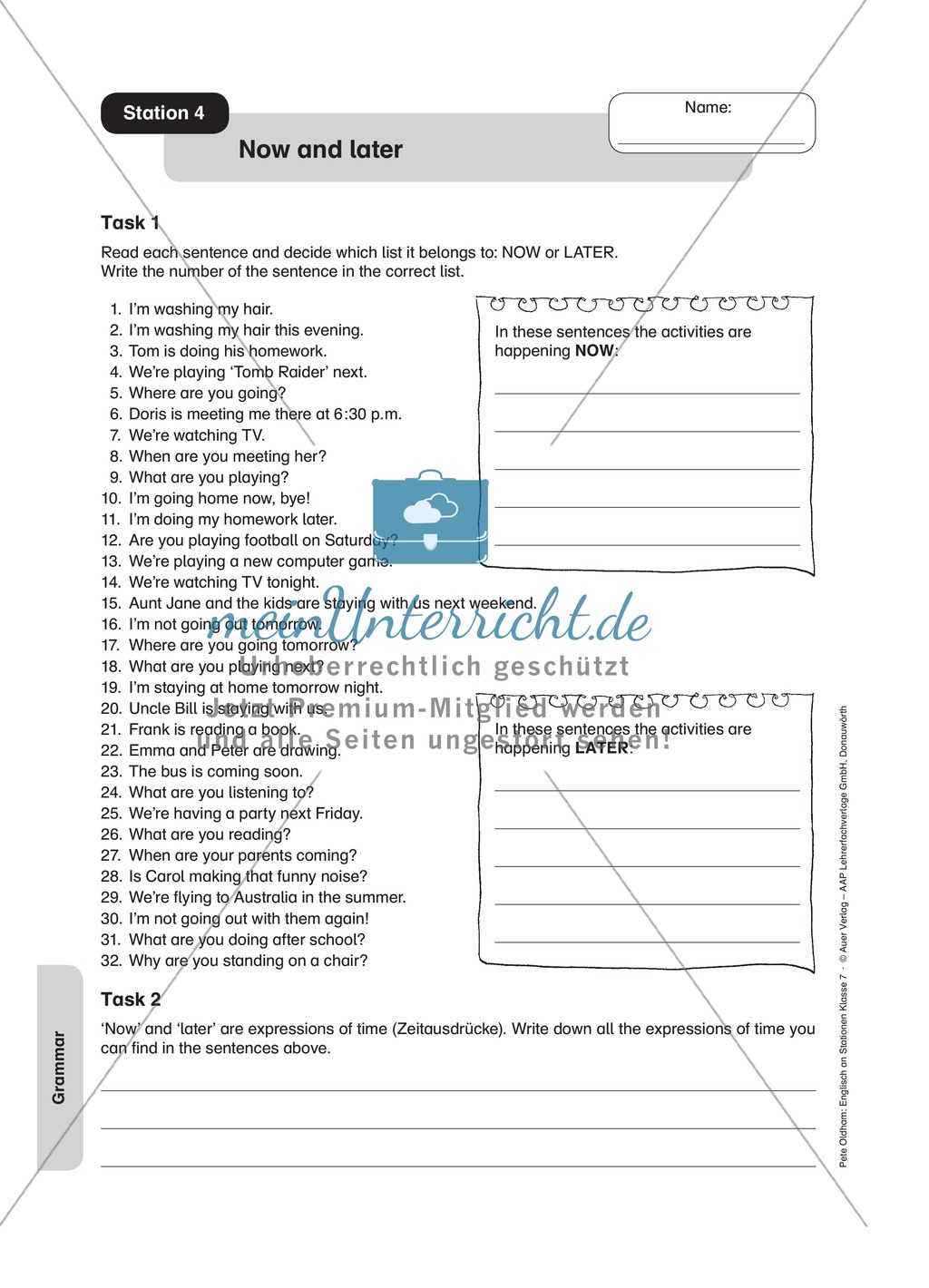 Stationenlernen in der 7. Klasse: Grammar an 8 Stationen Preview 4
