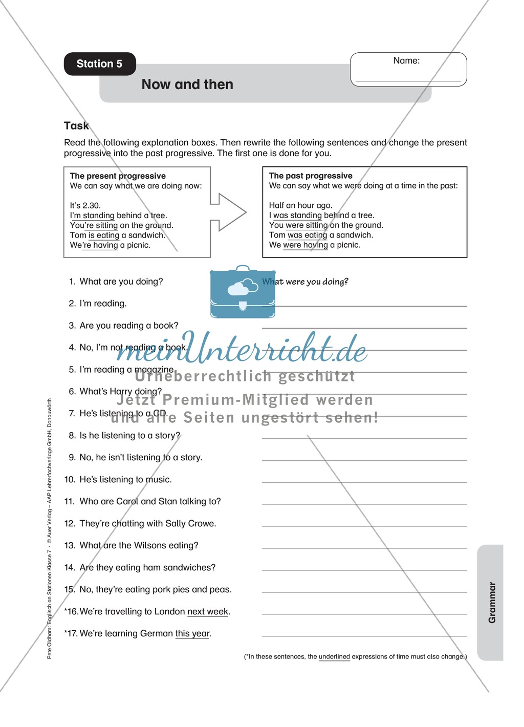 Stationenlernen in der 7. Klasse: Grammar an 8 Stationen Preview 5