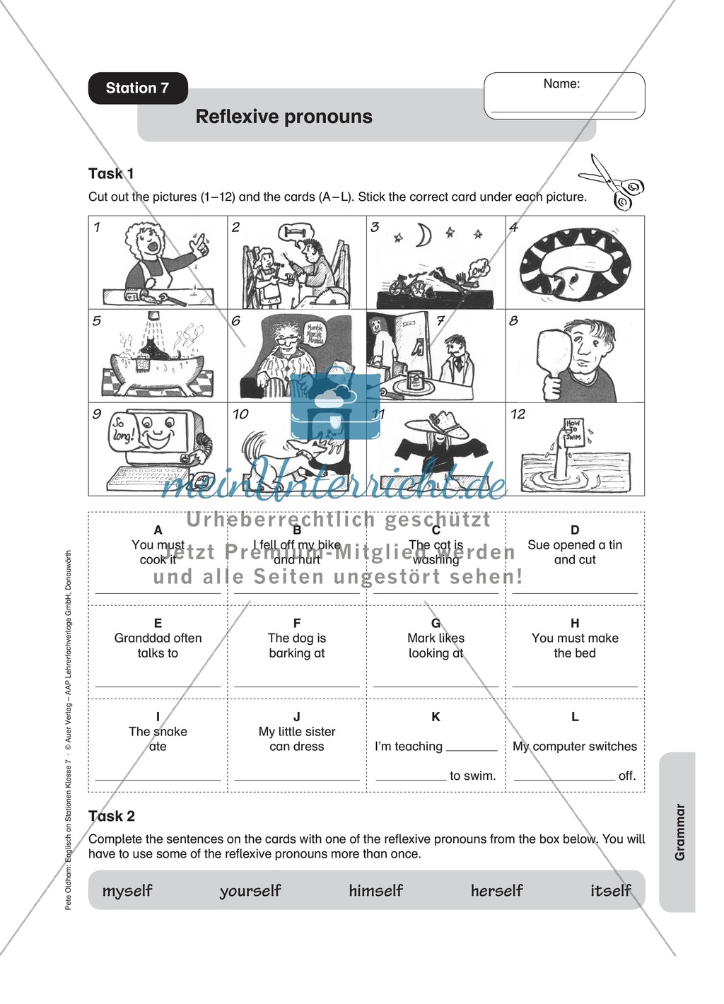 Stationenlernen in der 7. Klasse: Grammar an 8 Stationen Preview 7