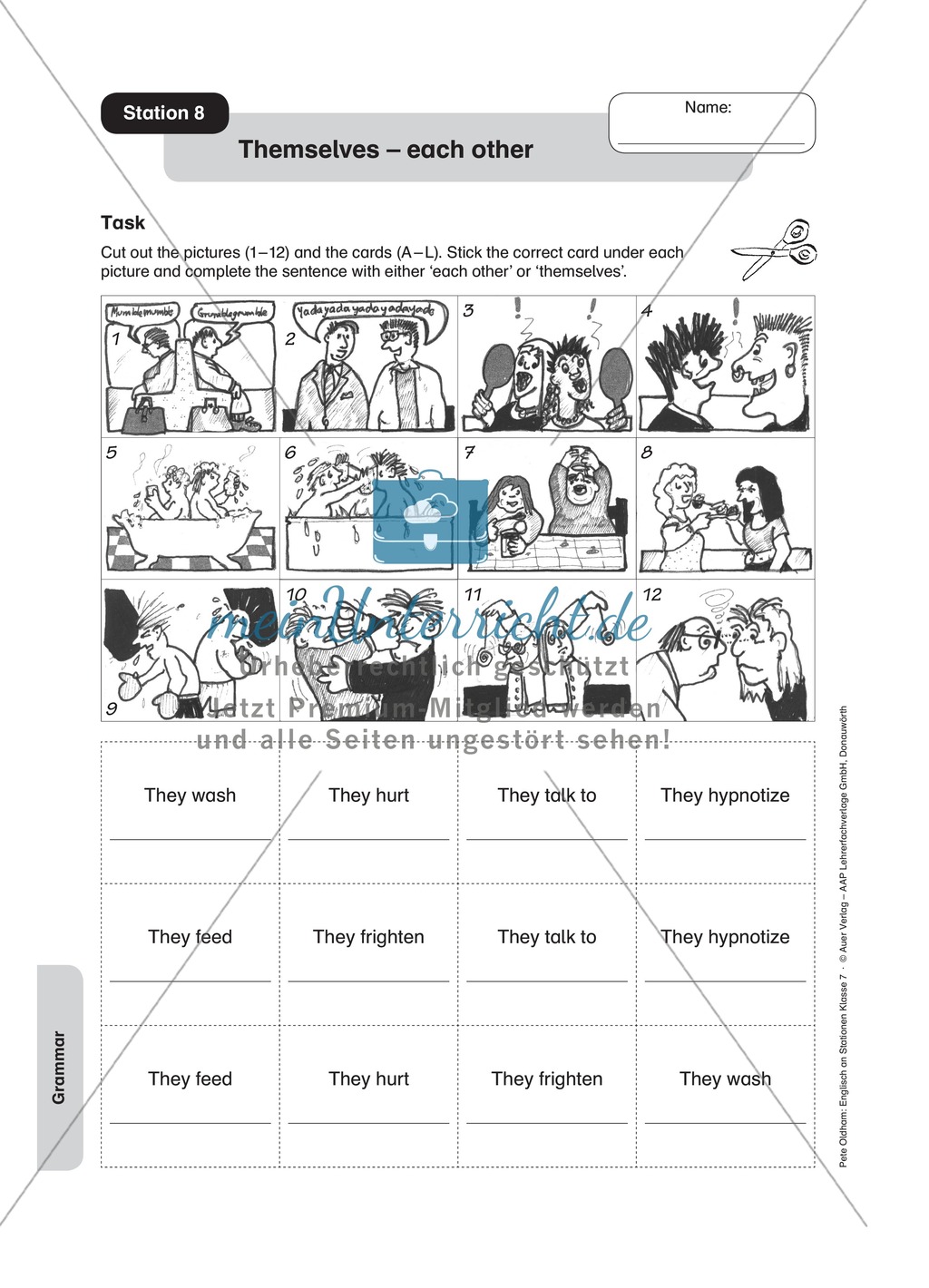 Stationenlernen in der 7. Klasse: Grammar an 8 Stationen Preview 8