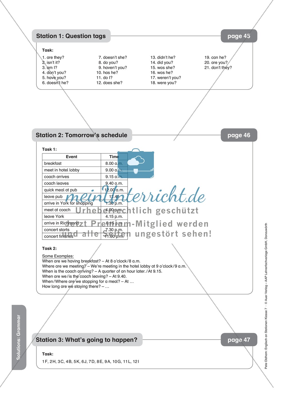 Stationenlernen in der 7. Klasse: Grammar an 8 Stationen Preview 9