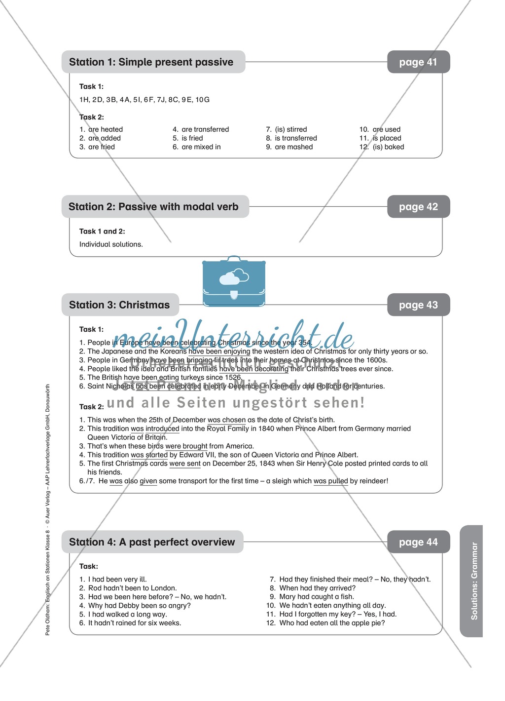 Stationenlernen in der 8. Klasse: Grammar an 10 Stationen Preview 11