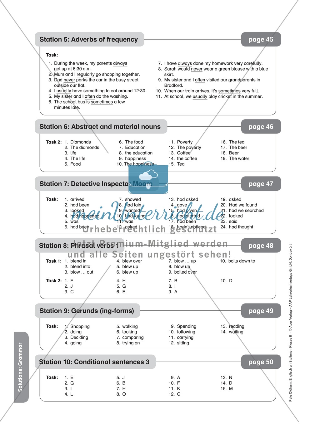Stationenlernen in der 8. Klasse: Grammar an 10 Stationen Preview 12