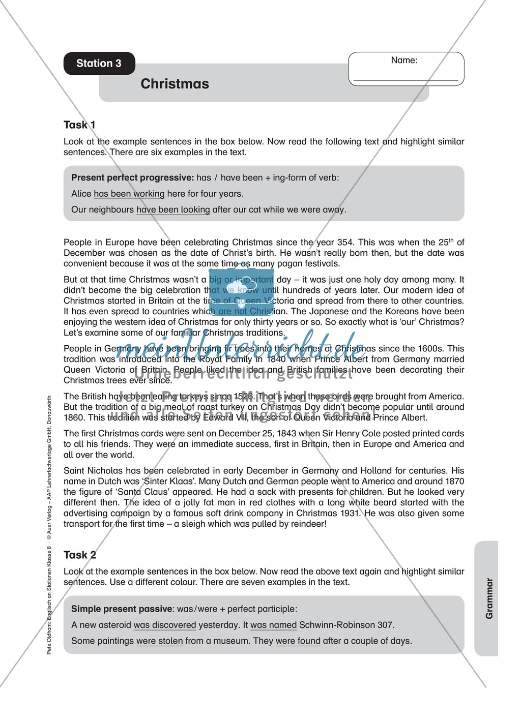Stationenlernen in der 8. Klasse: Grammar an 10 Stationen Preview 3