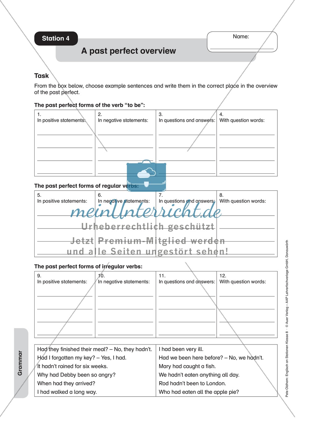 Stationenlernen in der 8. Klasse: Grammar an 10 Stationen Preview 4
