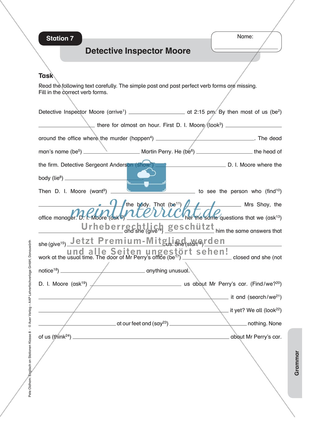 Stationenlernen in der 8. Klasse: Grammar an 10 Stationen Preview 7