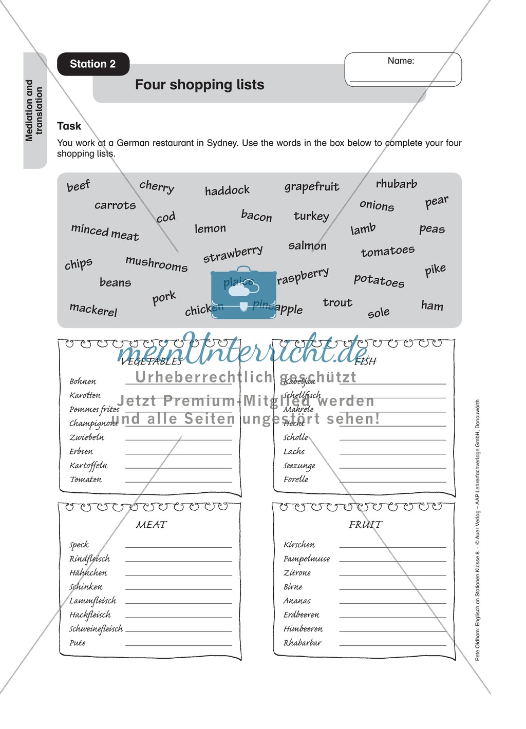 Stationenlernen in der 8. Klasse: Translation an 6 Stationen Preview 2