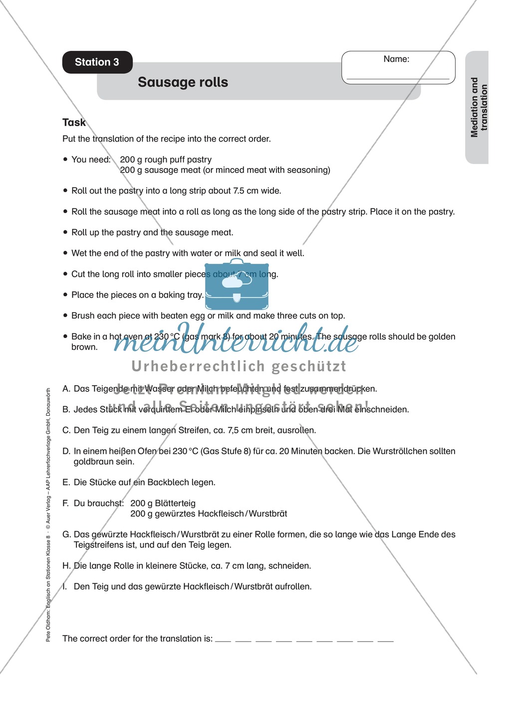 Stationenlernen in der 8. Klasse: Translation an 6 Stationen Preview 3