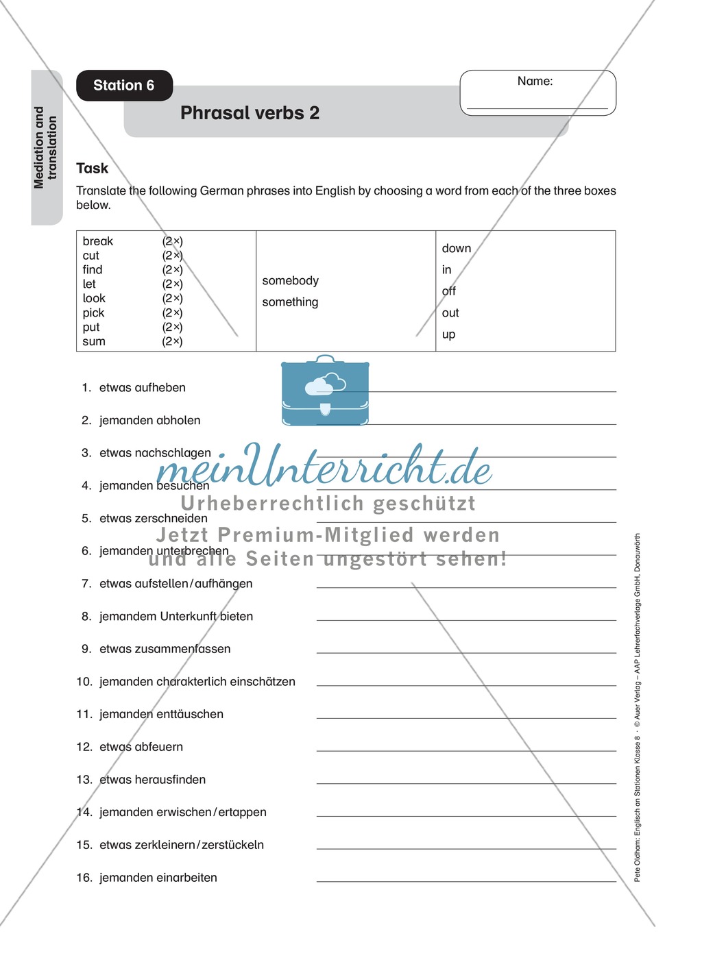 Stationenlernen in der 8. Klasse: Translation an 6 Stationen Preview 6