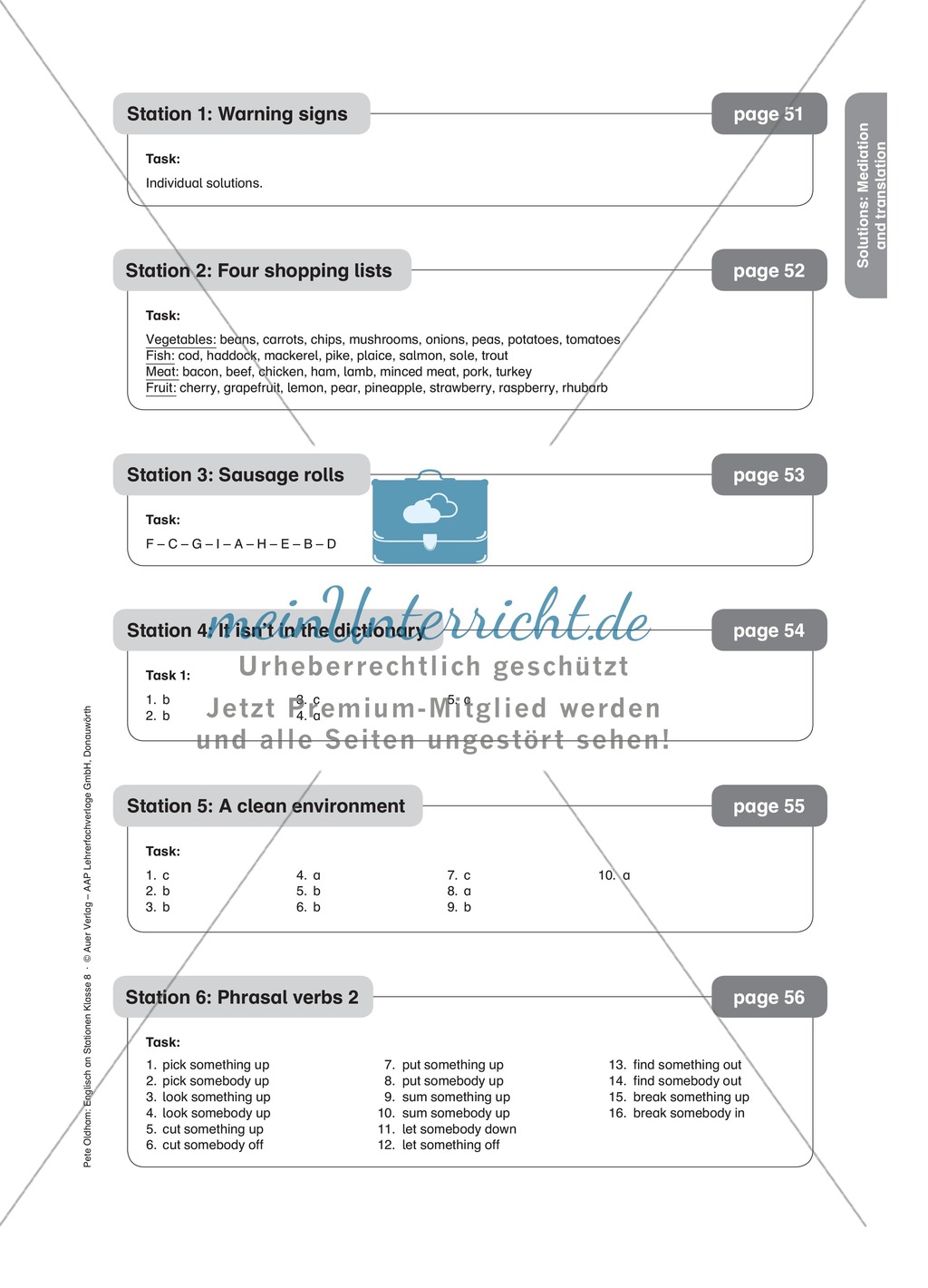 Stationenlernen in der 8. Klasse: Translation an 6 Stationen Preview 7