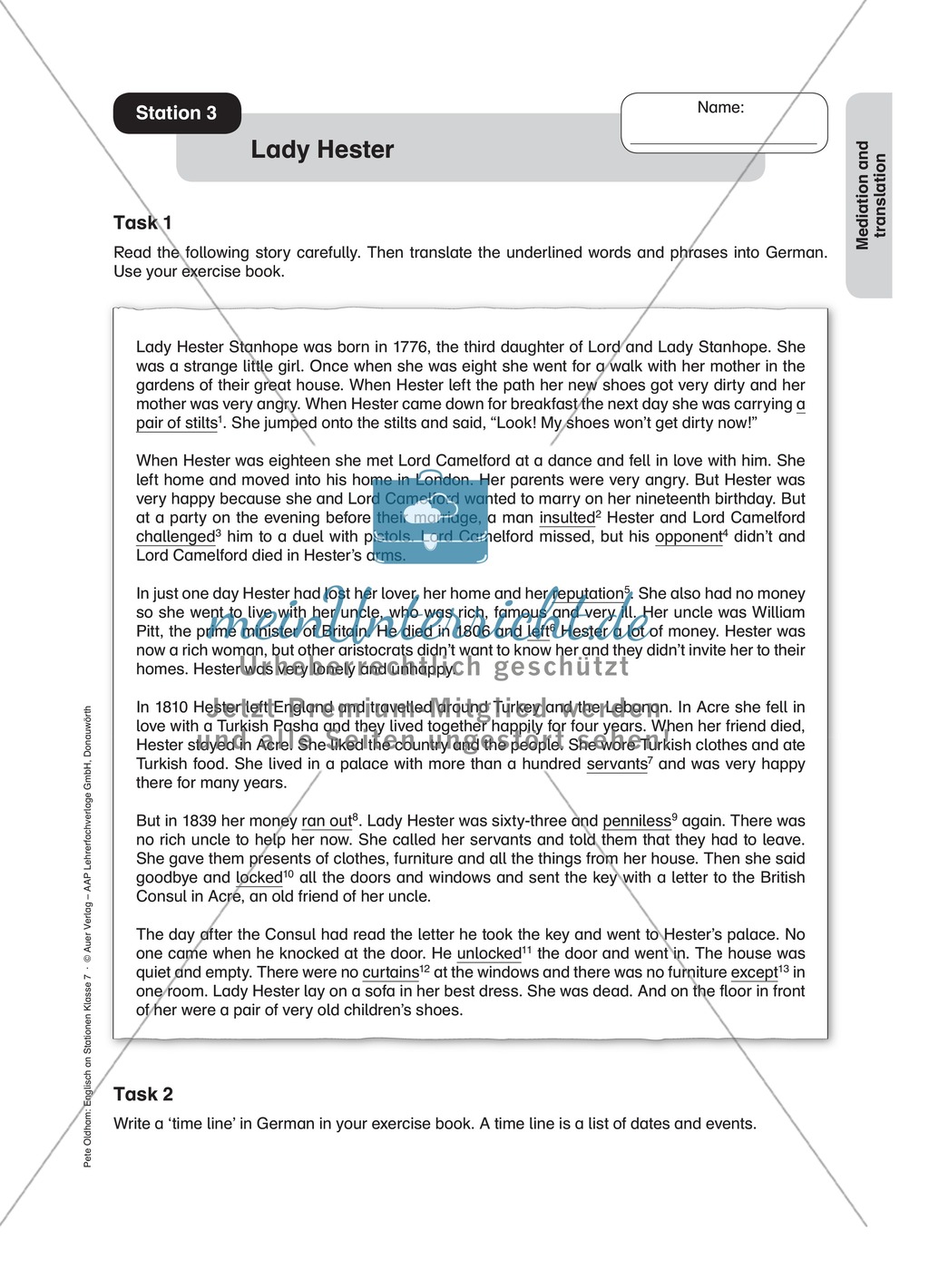 Stationenlernen in der 7. Klasse: Translation an 6 Stationen Preview 3