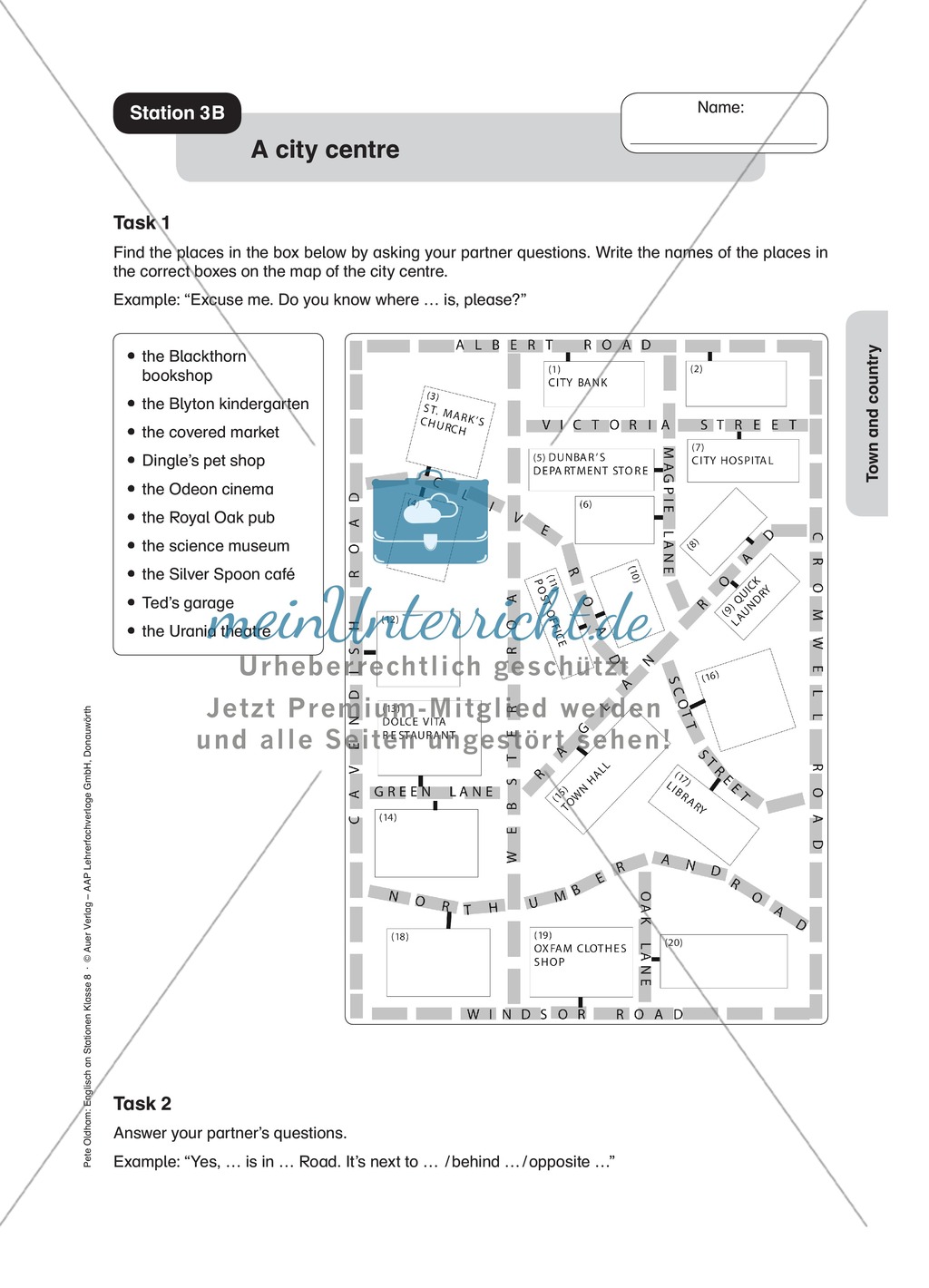 Stationenlernen in der 8. Klasse: Town and country an 6 Stationen Preview 2