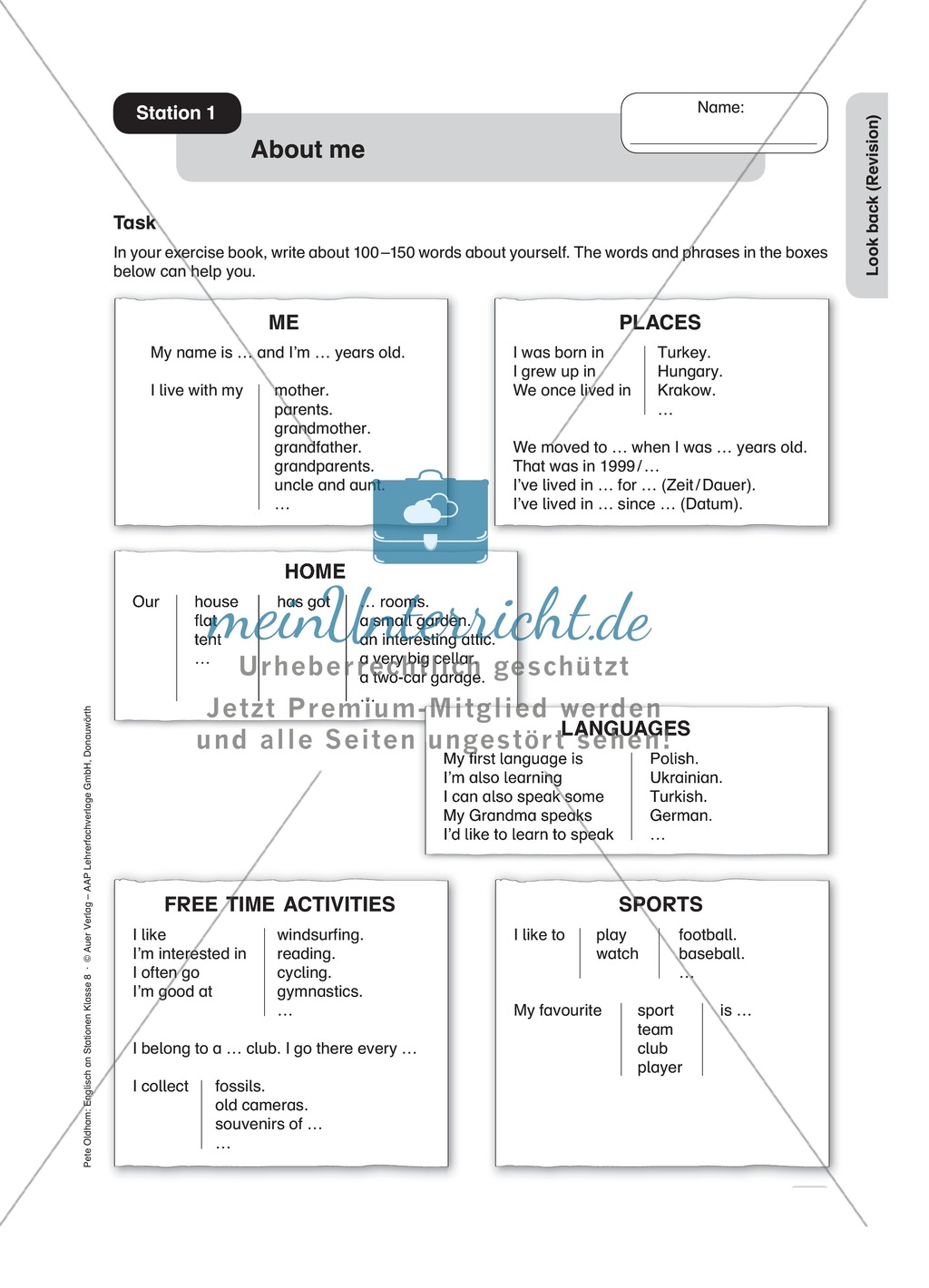 Stationenlernen: Revision der 8. Klasse an 13 Stationen Preview 1