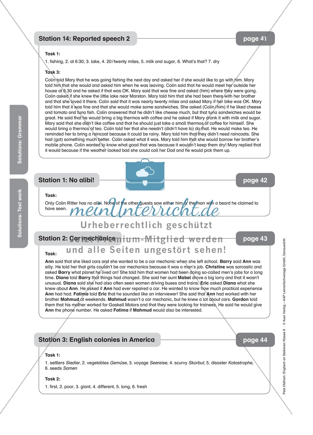 Stationenlernen in der 9. Klasse: Text work Preview 15