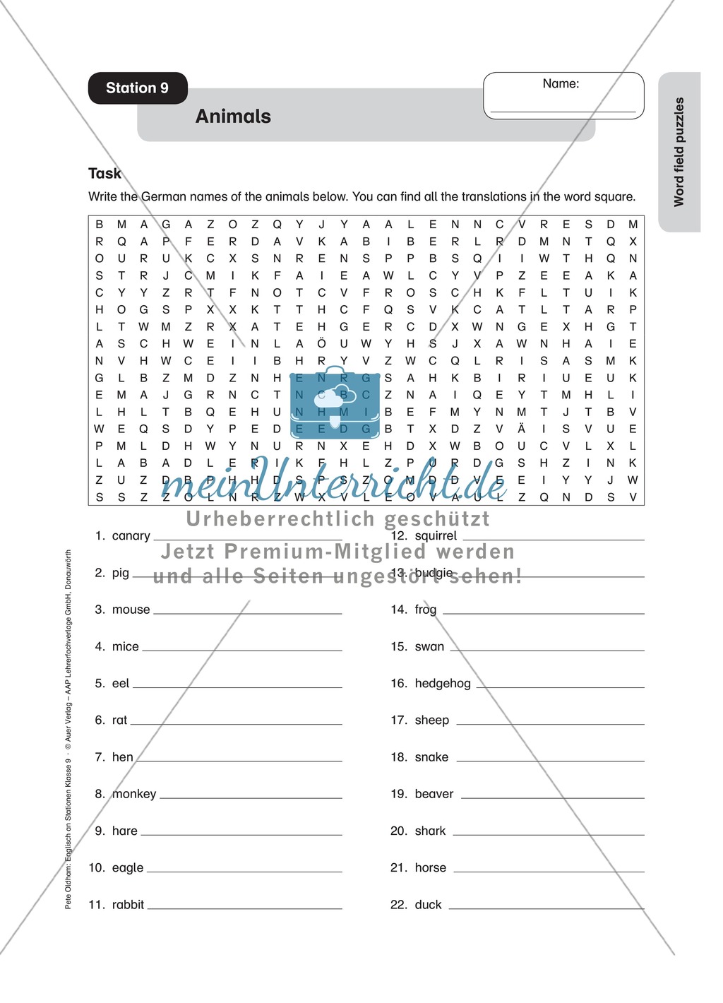 Stationenlernen in der 9. Klasse: World field puzzles an 14 Stationen Preview 13