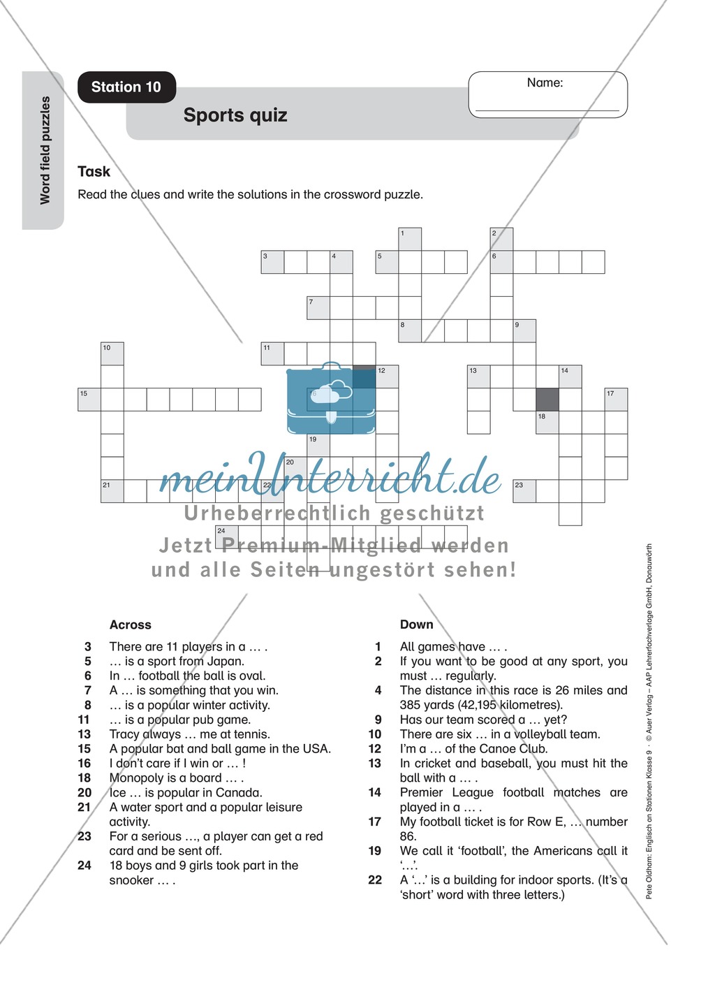 Stationenlernen in der 9. Klasse: World field puzzles an 14 Stationen Preview 14