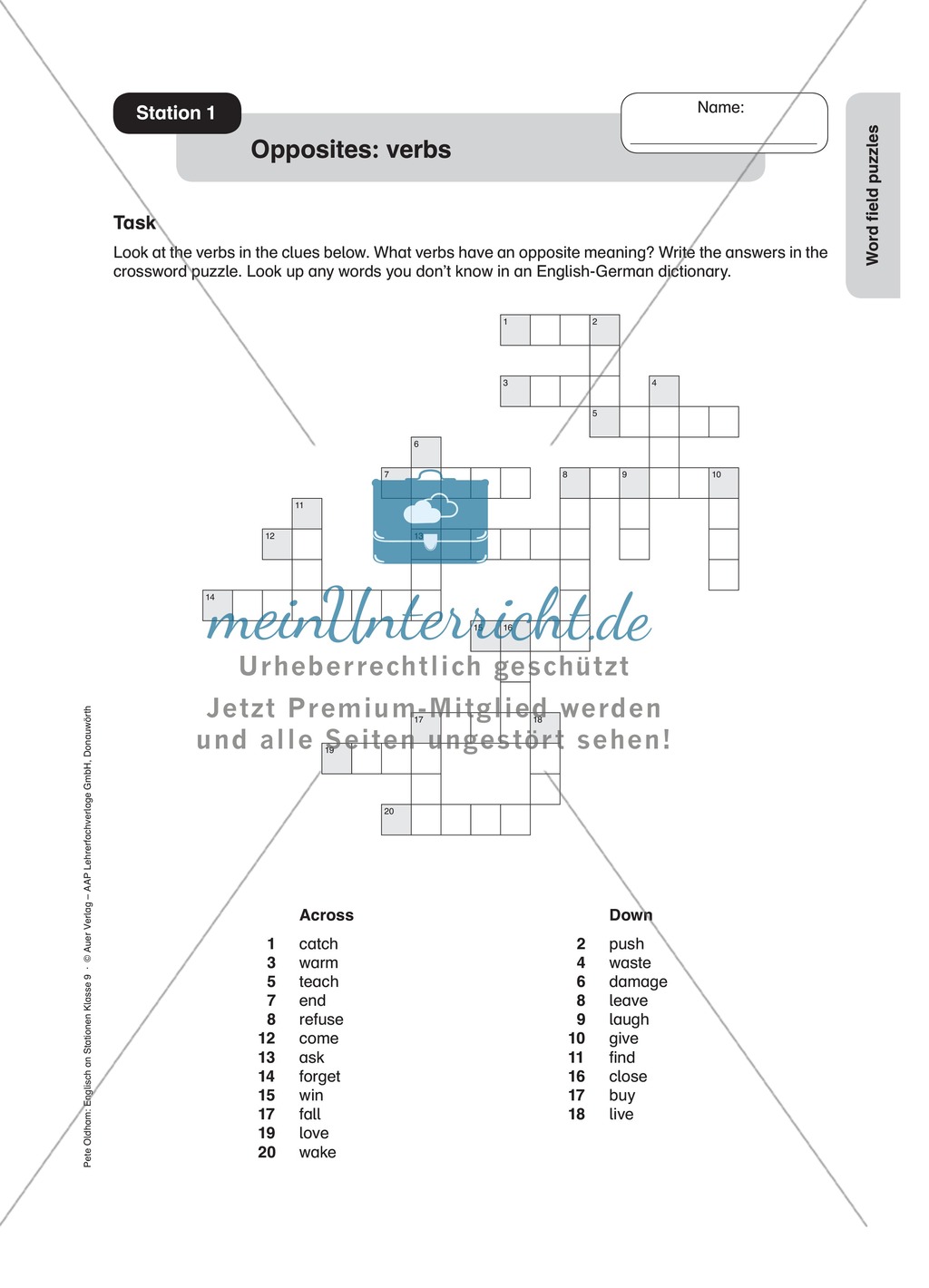 Stationenlernen in der 9. Klasse: World field puzzles an 14 Stationen Preview 3