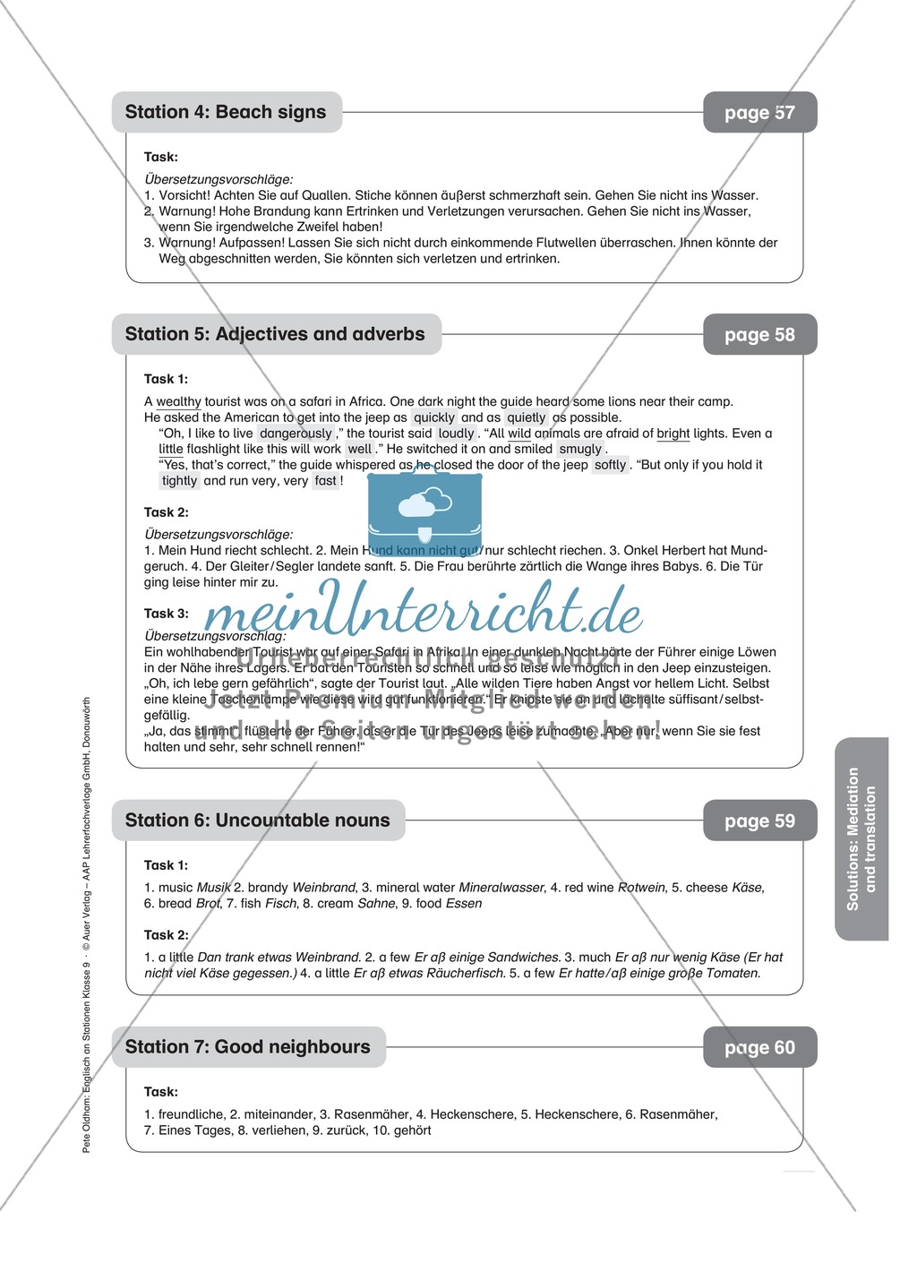 Stationenlernen in der 9. Klasse: Mediation and translation Preview 16