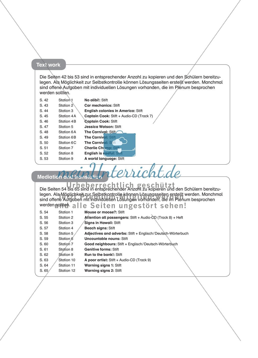 Stationenlernen in der 9. Klasse: Mediation and translation Preview 1