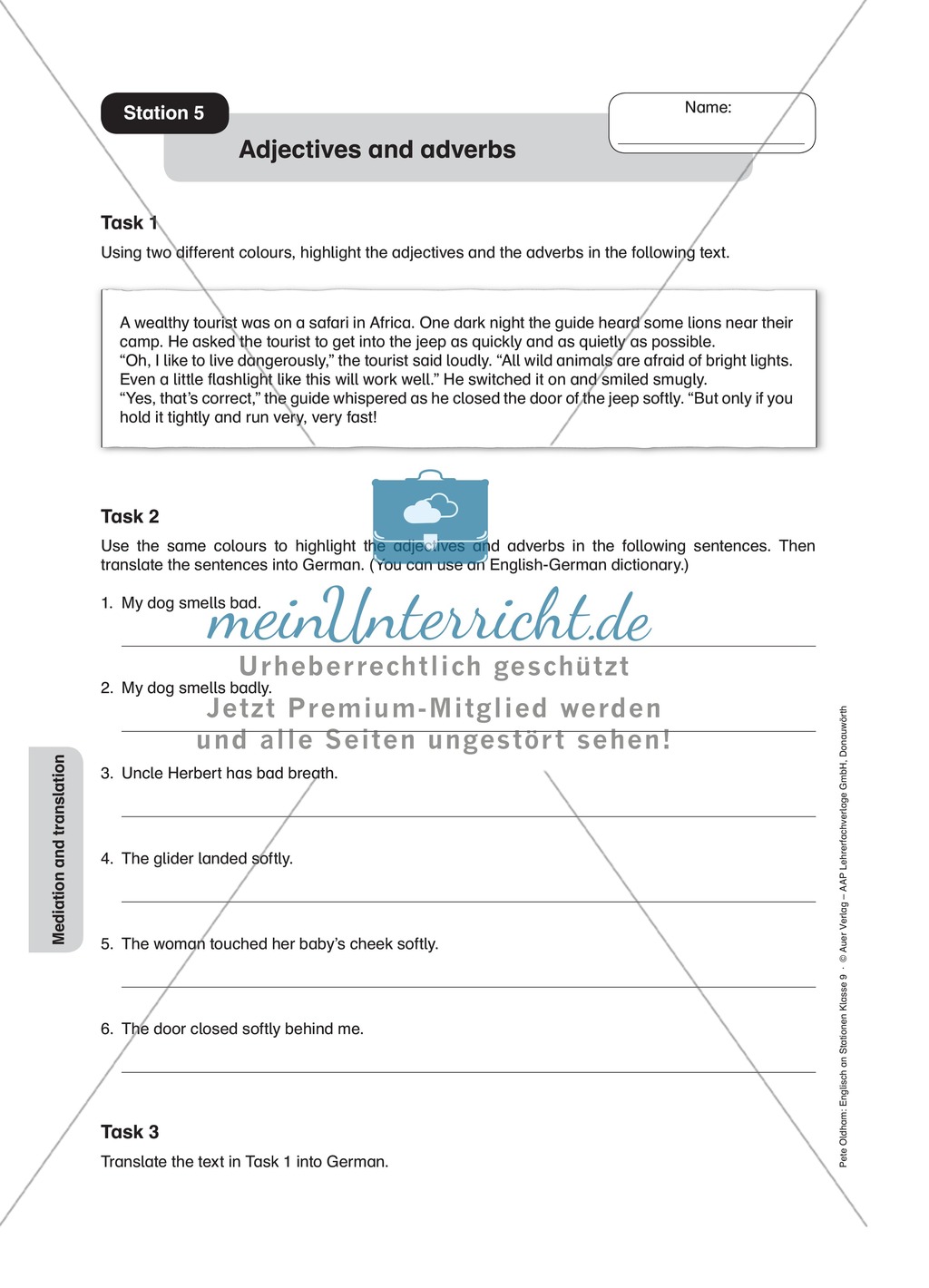 Stationenlernen in der 9. Klasse: Mediation and translation Preview 7