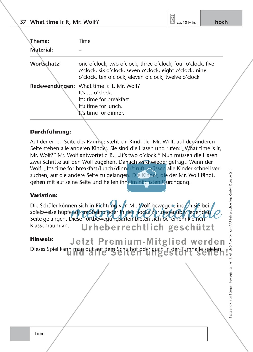 Englisch lernen mit Bewegung: Exercises on the topics: seasons + weather + special holidays + time + prepositions Preview 10