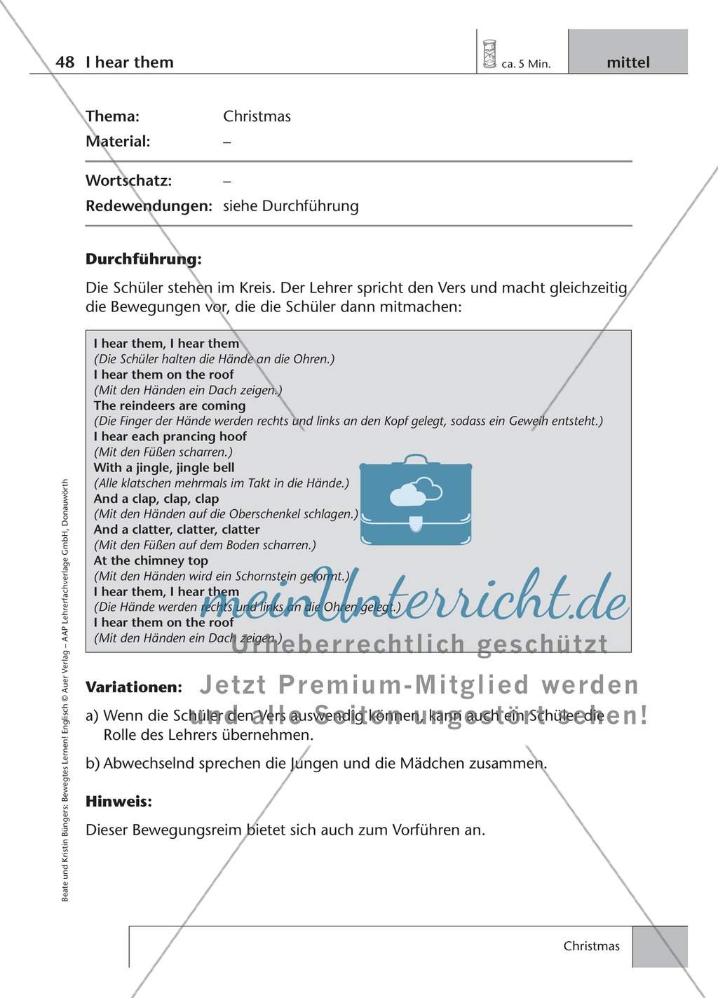 Englisch lernen mit Bewegung: Exercises on the topics: seasons + weather + special holidays + time + prepositions Preview 15