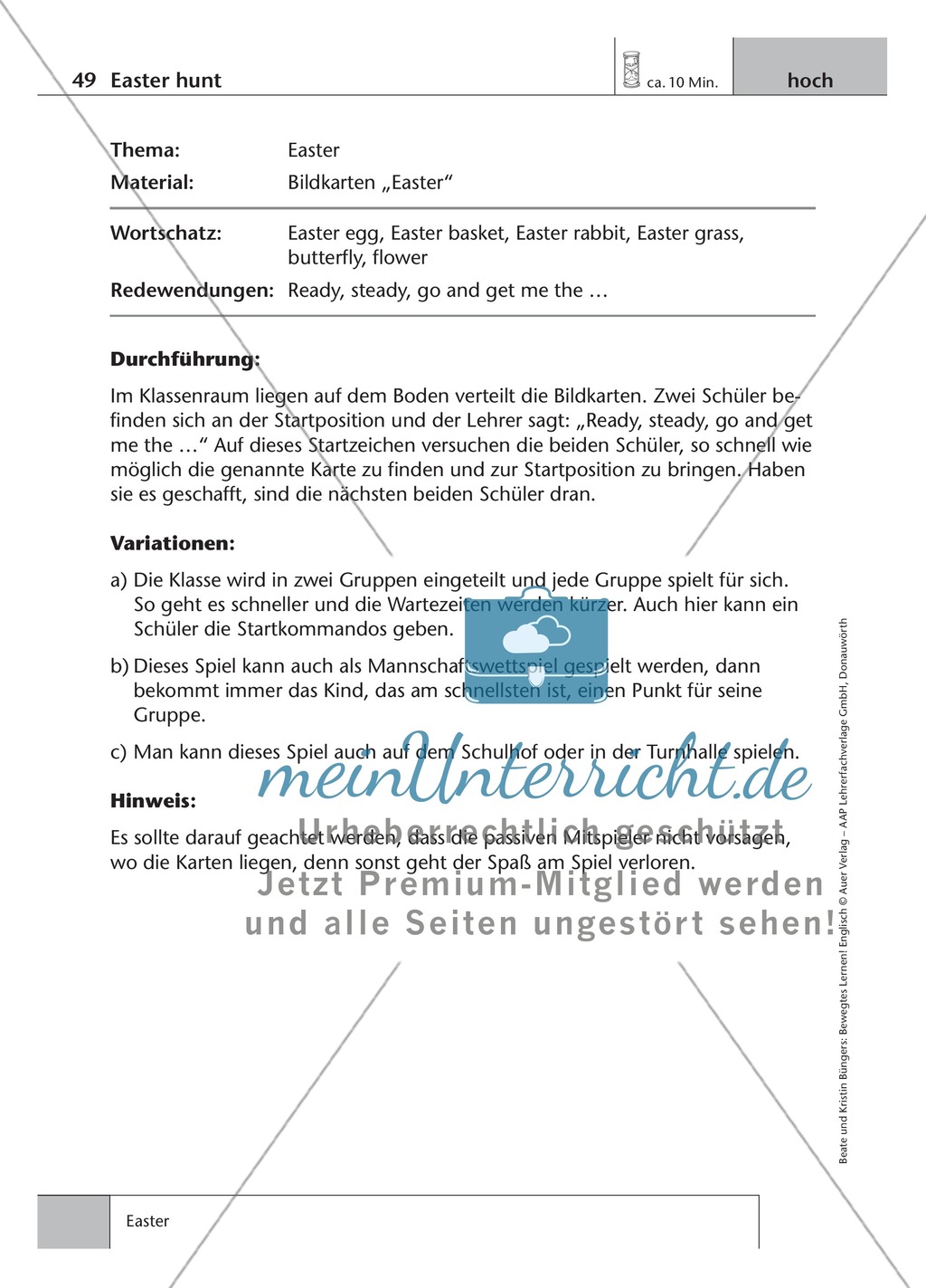 Englisch lernen mit Bewegung: Exercises on the topics: seasons + weather + special holidays + time + prepositions Preview 16
