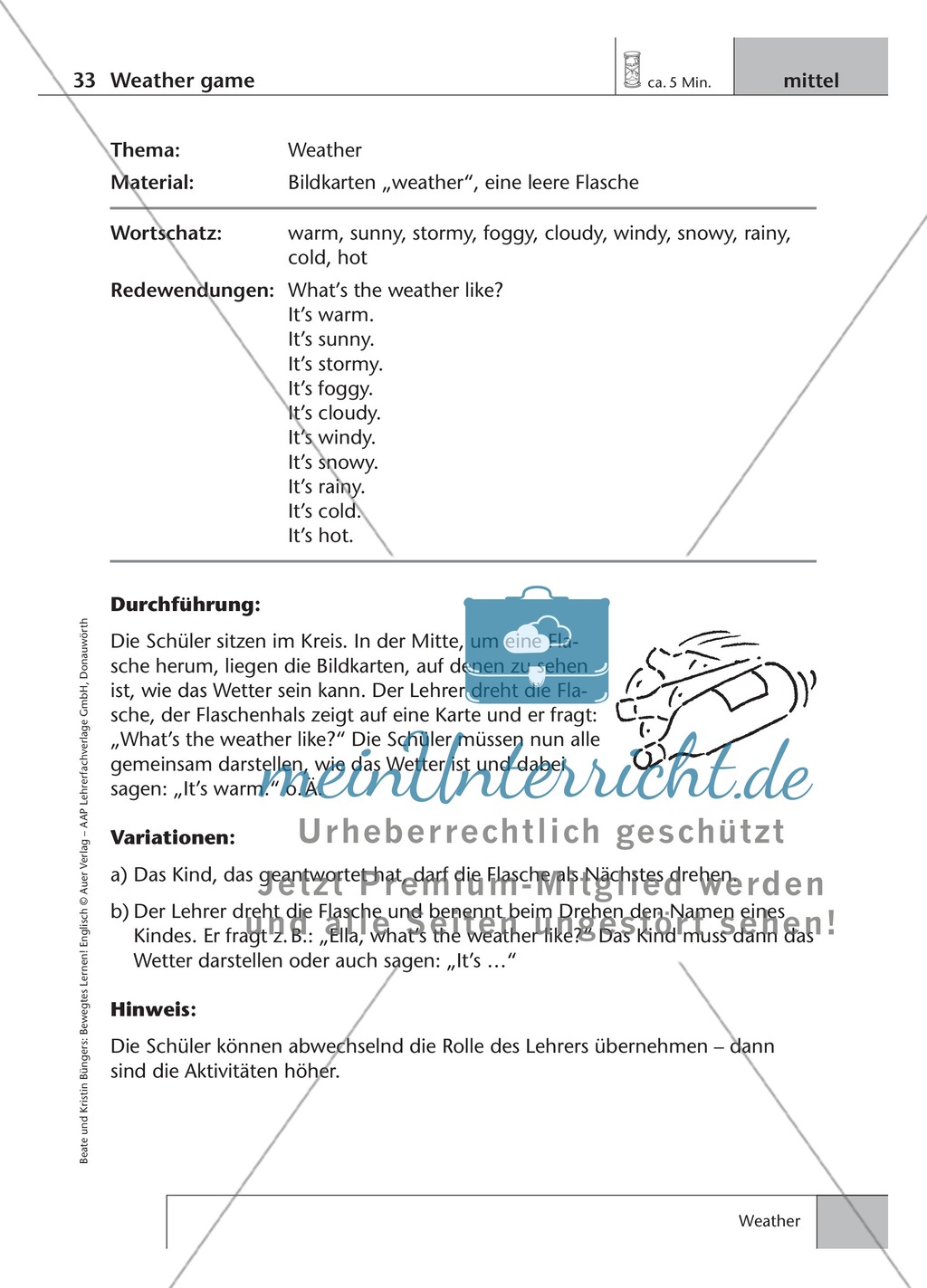 Englisch lernen mit Bewegung: Exercises on the topics: seasons + weather + special holidays + time + prepositions Preview 5