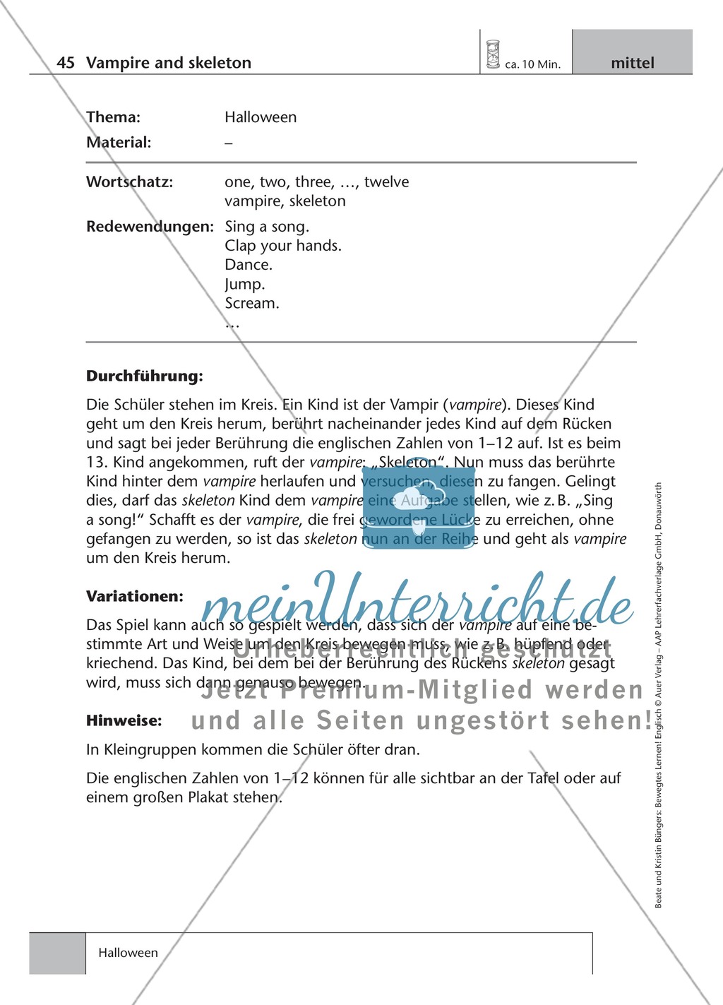 Bewegtes Lernen - Halloween Preview 1