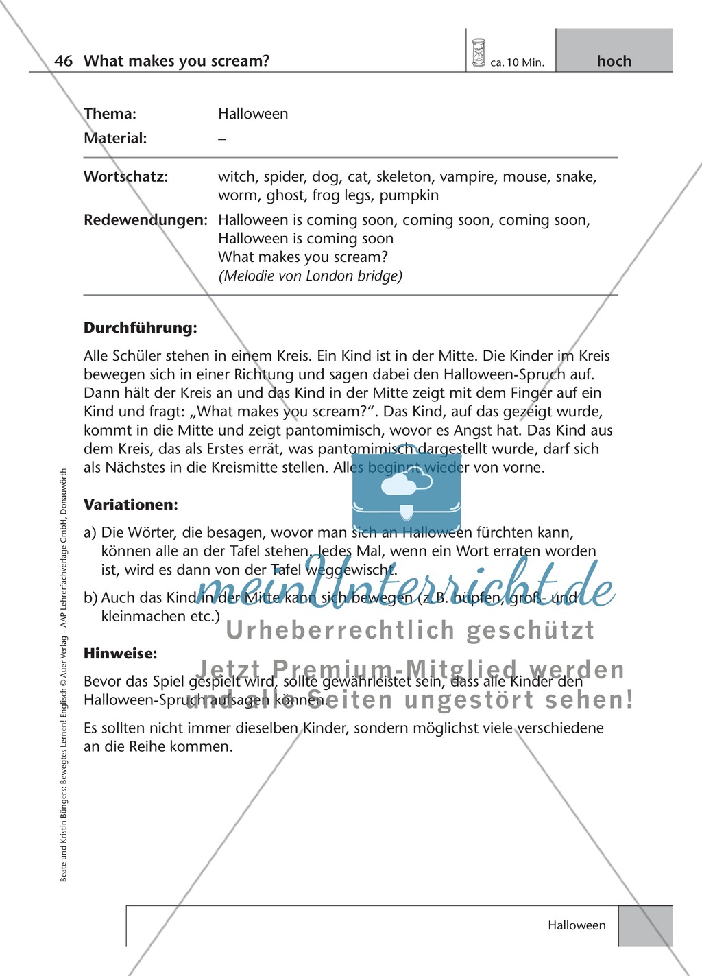 Bewegtes Lernen - Halloween Preview 2