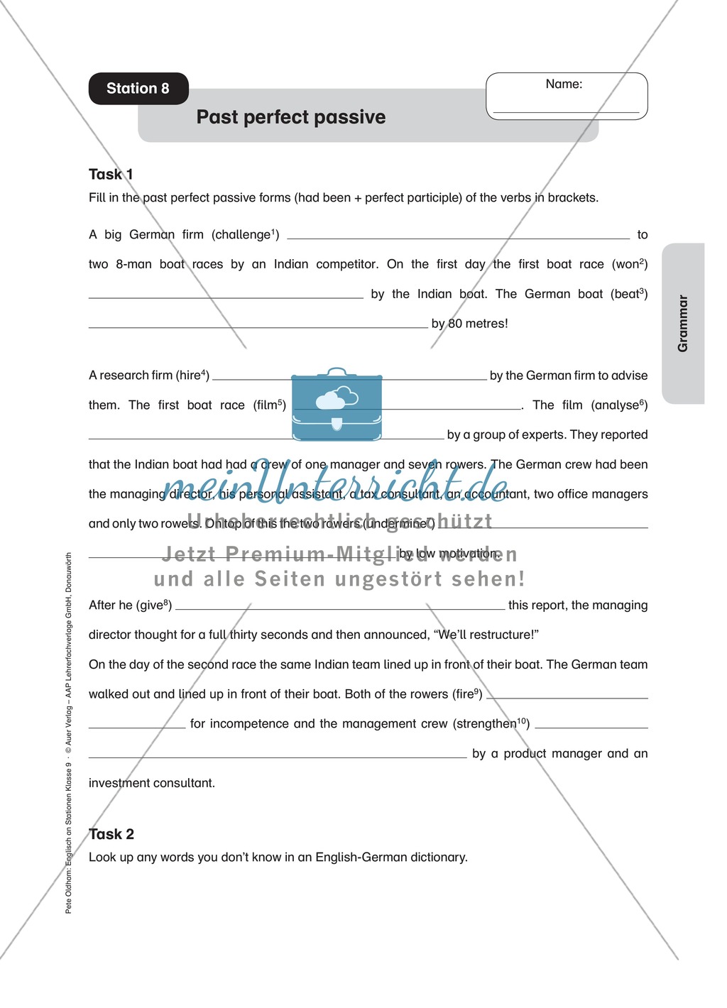 Stationenlernen in der 9. Klasse: Grammar an 8 Stationen Preview 11