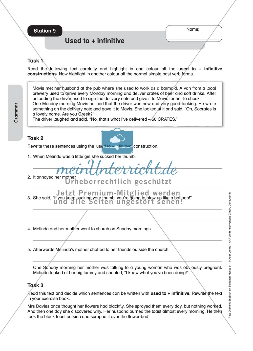 Stationenlernen in der 9. Klasse: Grammar an 8 Stationen Preview 12