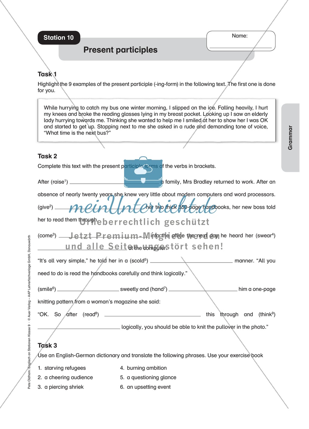 Stationenlernen in der 9. Klasse: Grammar an 8 Stationen Preview 13