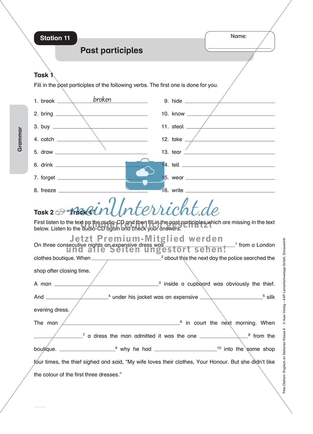 Stationenlernen in der 9. Klasse: Grammar an 8 Stationen Preview 14