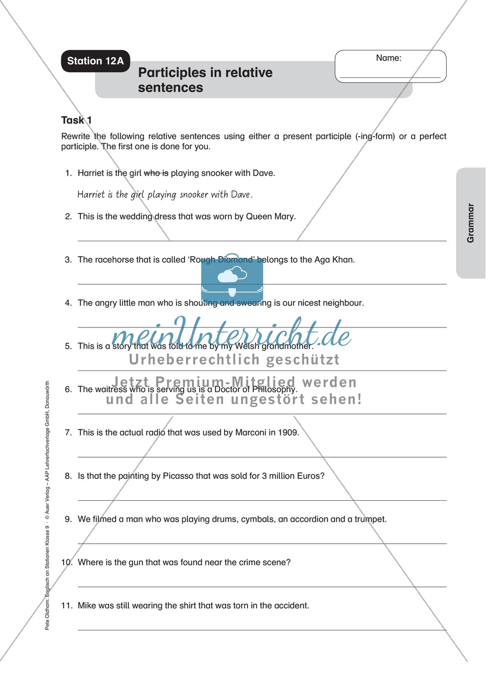 Stationenlernen in der 9. Klasse: Grammar an 8 Stationen Preview 15