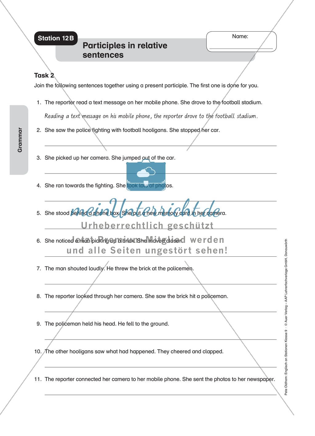 Stationenlernen in der 9. Klasse: Grammar an 8 Stationen Preview 16