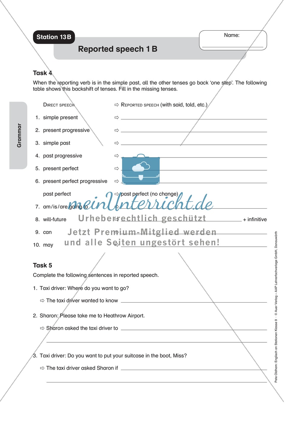 Stationenlernen in der 9. Klasse: Grammar an 8 Stationen Preview 18