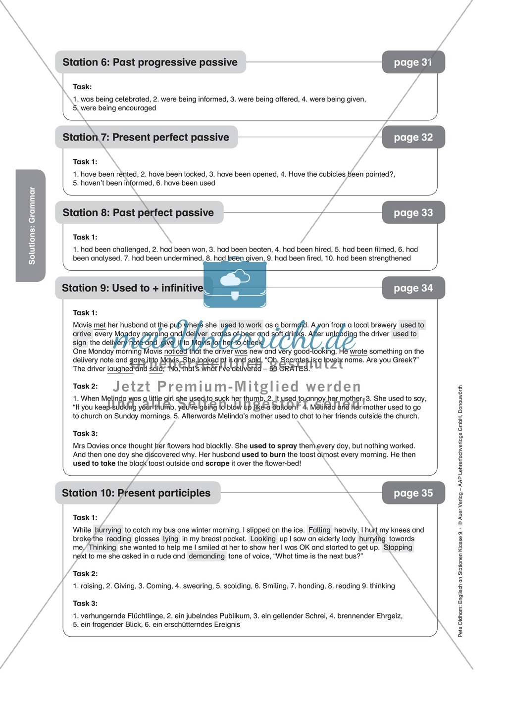 Stationenlernen in der 9. Klasse: Grammar an 8 Stationen Preview 22