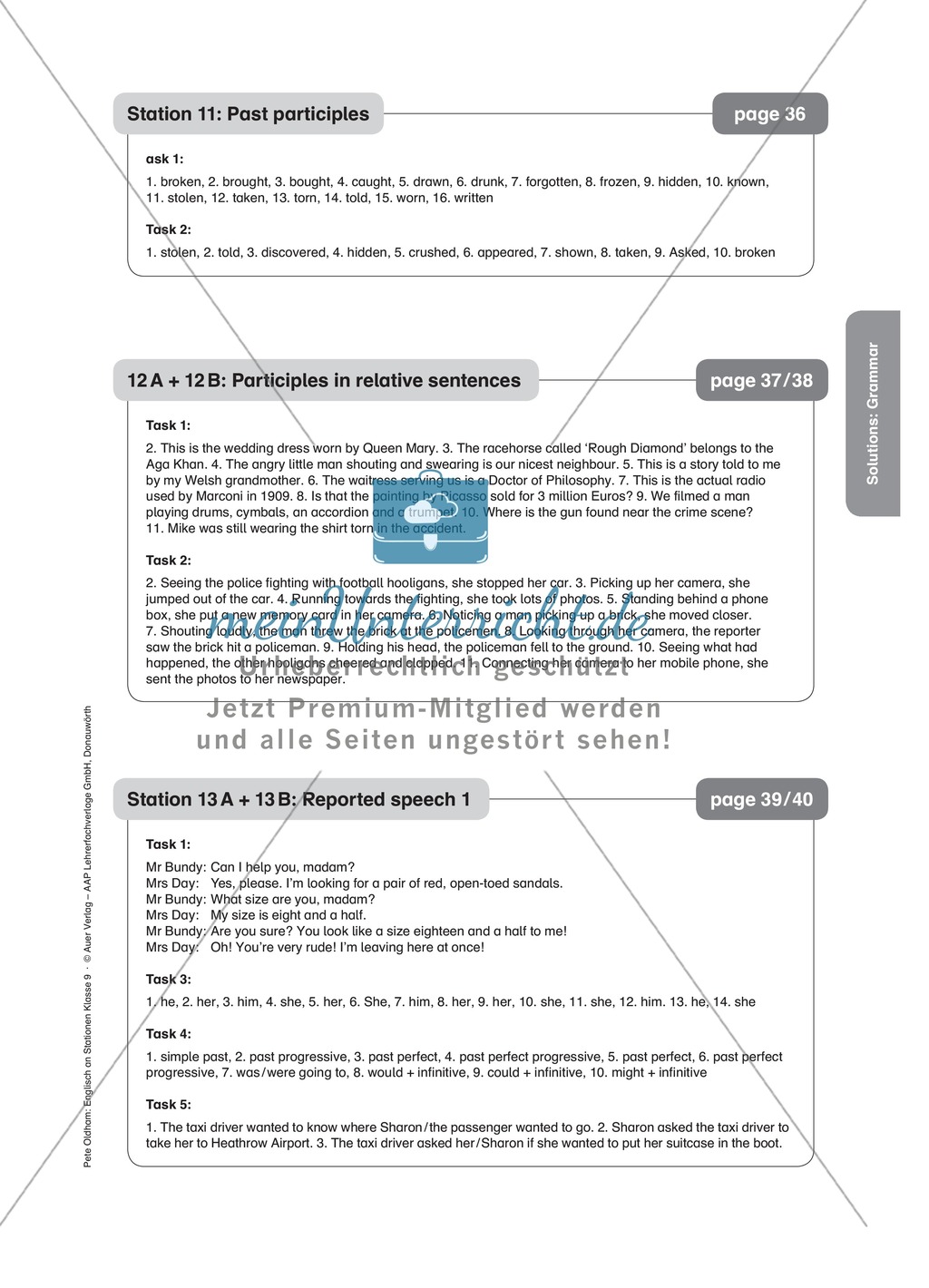 Stationenlernen in der 9. Klasse: Grammar an 8 Stationen Preview 23