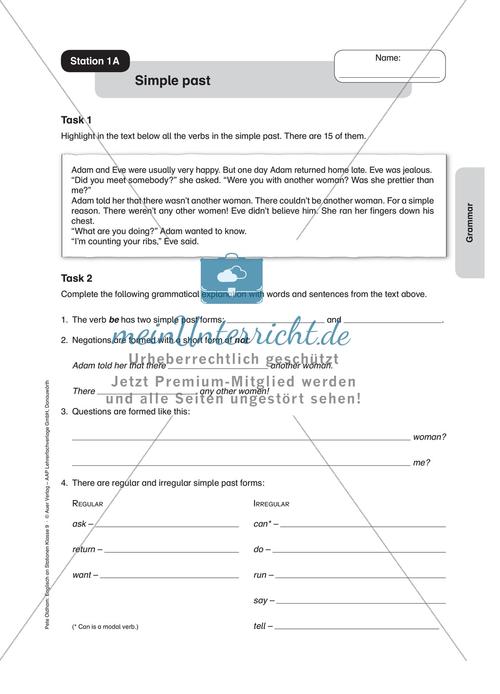 Stationenlernen in der 9. Klasse: Grammar an 8 Stationen Preview 3