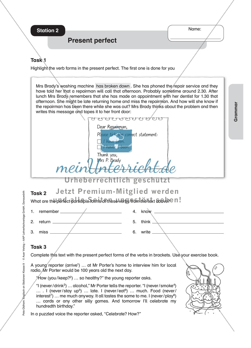 Stationenlernen in der 9. Klasse: Grammar an 8 Stationen Preview 5