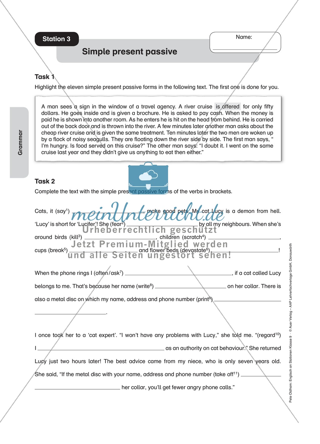 Stationenlernen in der 9. Klasse: Grammar an 8 Stationen Preview 6